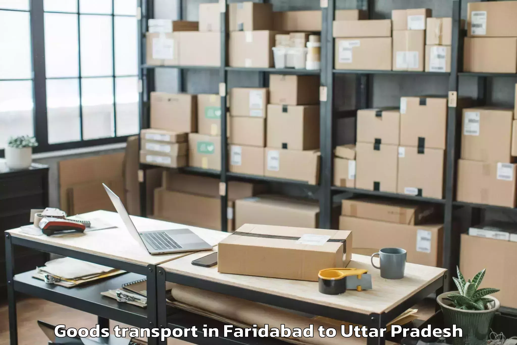 Top Faridabad to Jalaun Goods Transport Available